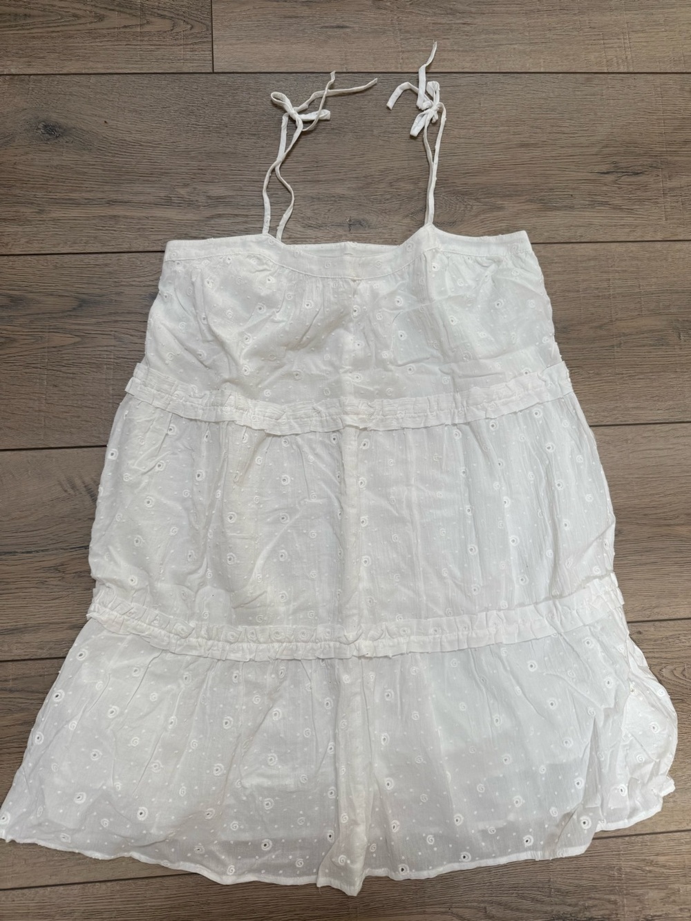 LOFT White Eyelet Tiered Sundress